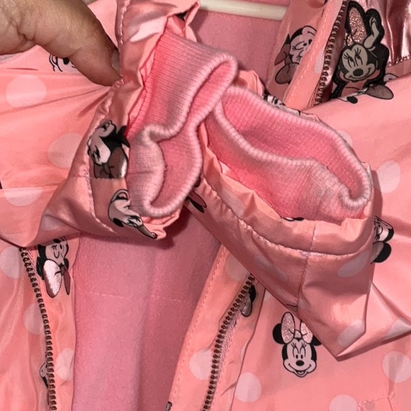 DISNEY MINNIE MOUSE EARS HOODED ROSE GOLD PINK RAINCOAT SIZE 4 - Picture 10 of 14